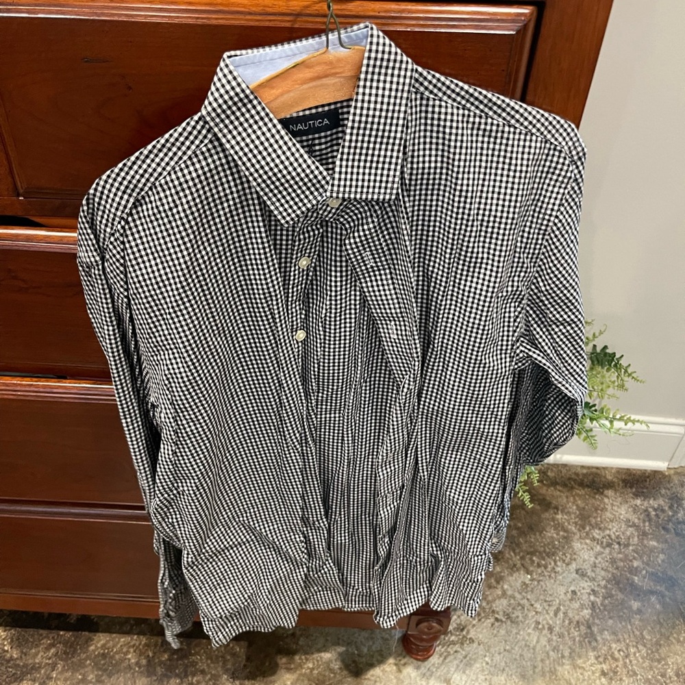 Nautica Navy checked dress shirt